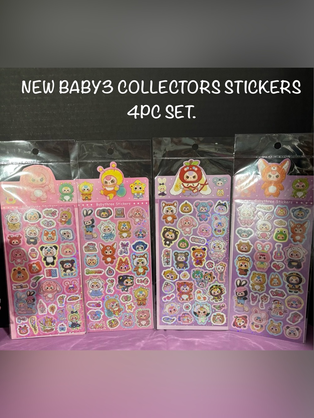 NEW BABY3 COLLECTORS STICKERS 4 PC SET